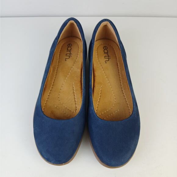 Earth SZ 7 Women's Landen Slip-On Suede Flat In Dark Blue NEW - Picture 7 of 8